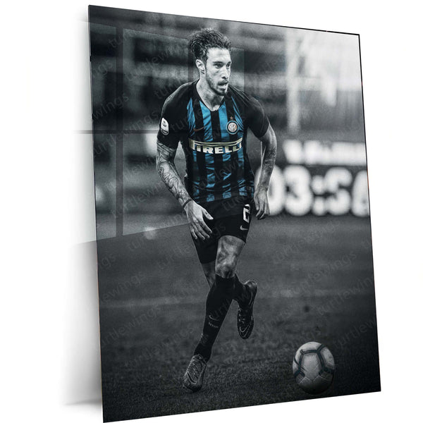 Šime Vrsaljko Inter Milan Metal Frame – No. 2 Jersey Poster | Croatian Defender Wall Art - TURTLEWINGS 