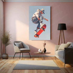 Skating Guy Metal Poster – Urban Street Style Wall Art - TURTLEWINGS 