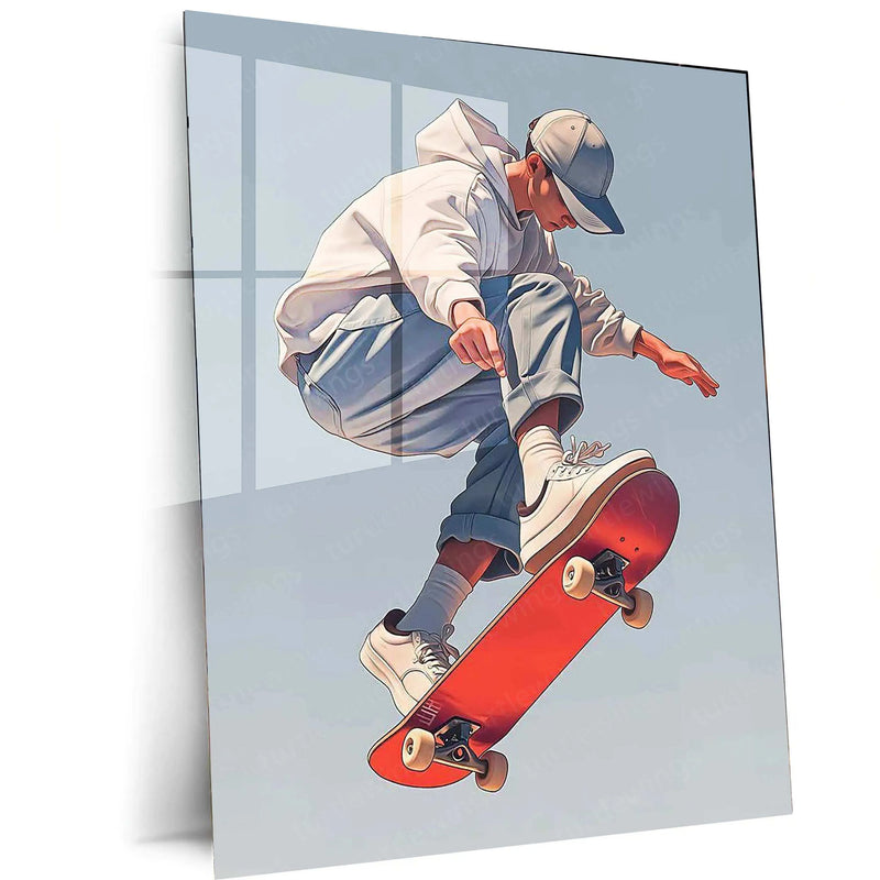 Skating Guy Metal Poster – Urban Street Style Wall Art - TURTLEWINGS 