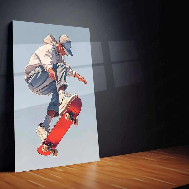 Skating Guy Metal Poster – Urban Street Style Wall Art - TURTLEWINGS 