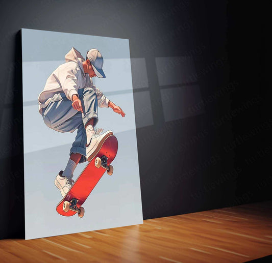 Skating Guy Metal Poster – Urban Street Style Wall Art - TURTLEWINGS 