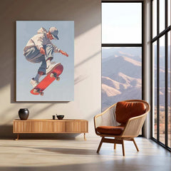 Skating Guy Metal Poster – Urban Street Style Wall Art - TURTLEWINGS 