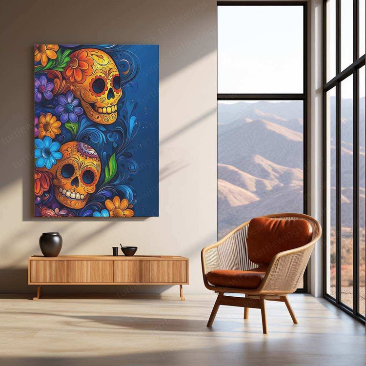 Skeleton Neon Art Metal Poster – Glowing Aesthetic Wall Decor - TURTLEWINGS 