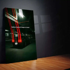 Car Metal Poster | Skyline Rear Light – Night Drive Edition | JDM Aesthetic Metal Frame | Automotive Wall Art