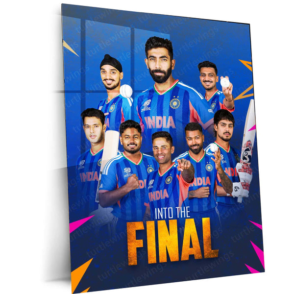 Cricket Metal Poster  | Team India – Into The Final | ICC Men's T20 World Cup, 2026 | Indian Cricket Squad Metal Frame