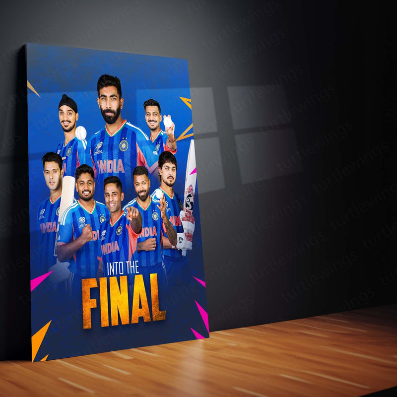 Cricket Metal Poster  | Team India – Into The Final | ICC Men's T20 World Cup, 2026 | Indian Cricket Squad Metal Frame