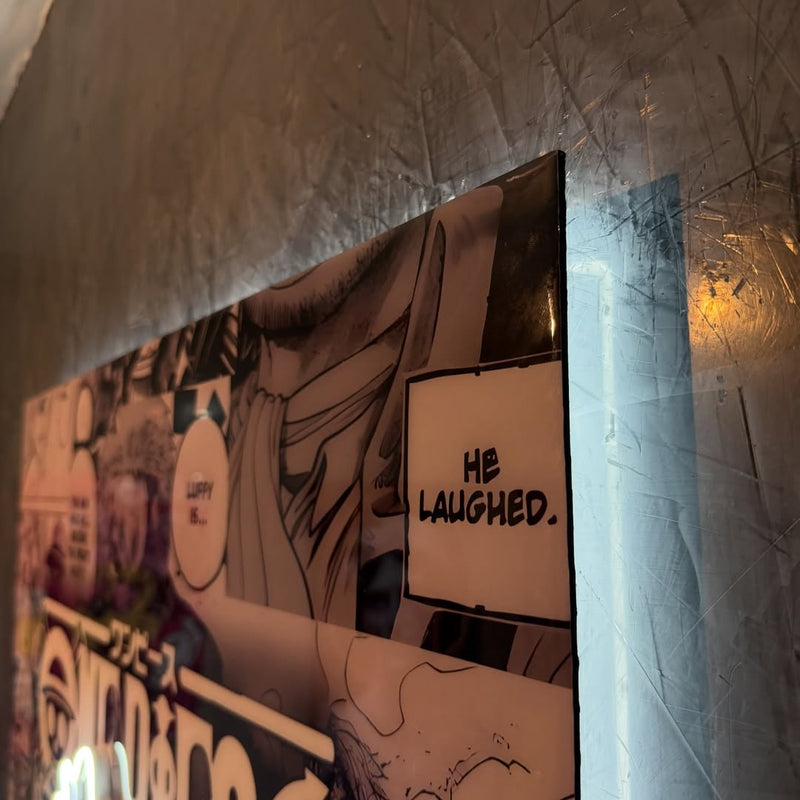 ear 5 Luffy Neon LED Poster – Ultimate Freedom & Unbreakable Will Anime Wall Art