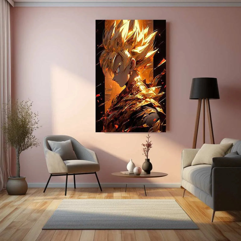 Goku Dragon Ball Z Metal Poster | Saiyan Warrior Wall Art | Anime Power-Up Decor - TURTLEWINGS 