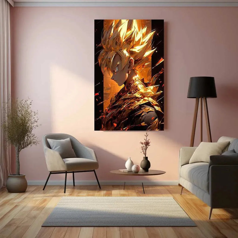 Goku Dragon Ball Z Metal Poster | Saiyan Warrior Wall Art | Anime Power-Up Decor - TURTLEWINGS 