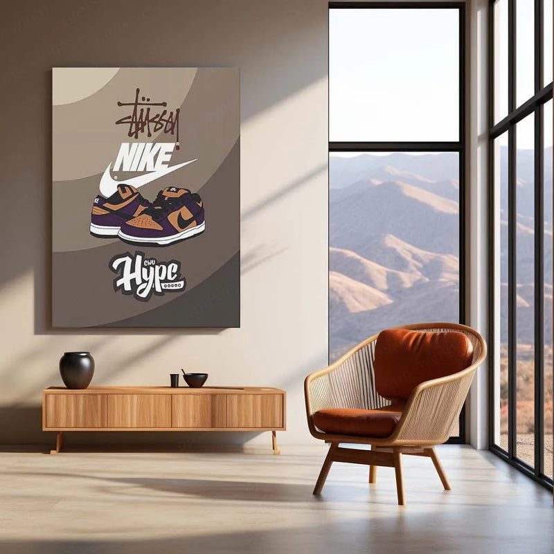 Abstract Metal Poster | Nike Sneaker Art Metal Poster – Bold & Stylish Decor 03 - TURTLEWINGS 