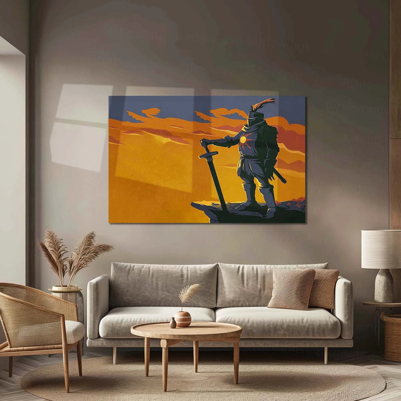 Solaire of Astora | Praise the Sun Minimal Dark Fantasy Metal Frame - TURTLEWINGS 
