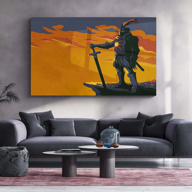 Solaire of Astora | Praise the Sun Minimal Dark Fantasy Metal Frame - TURTLEWINGS 