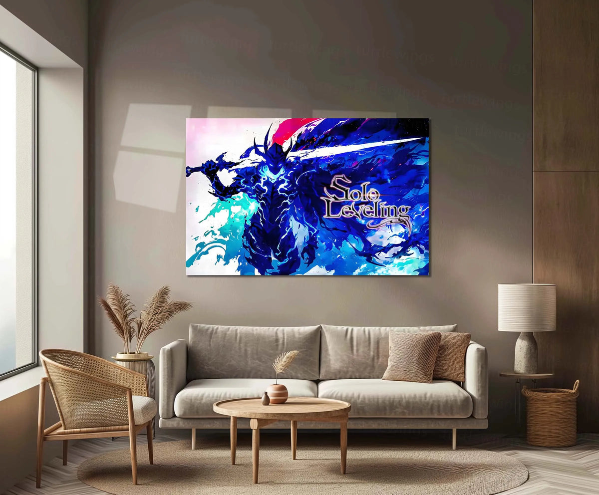 Turlet Leveling Anime Metal Poster | Solo Leveling X – Monarch’s Blade Metal Frame ...