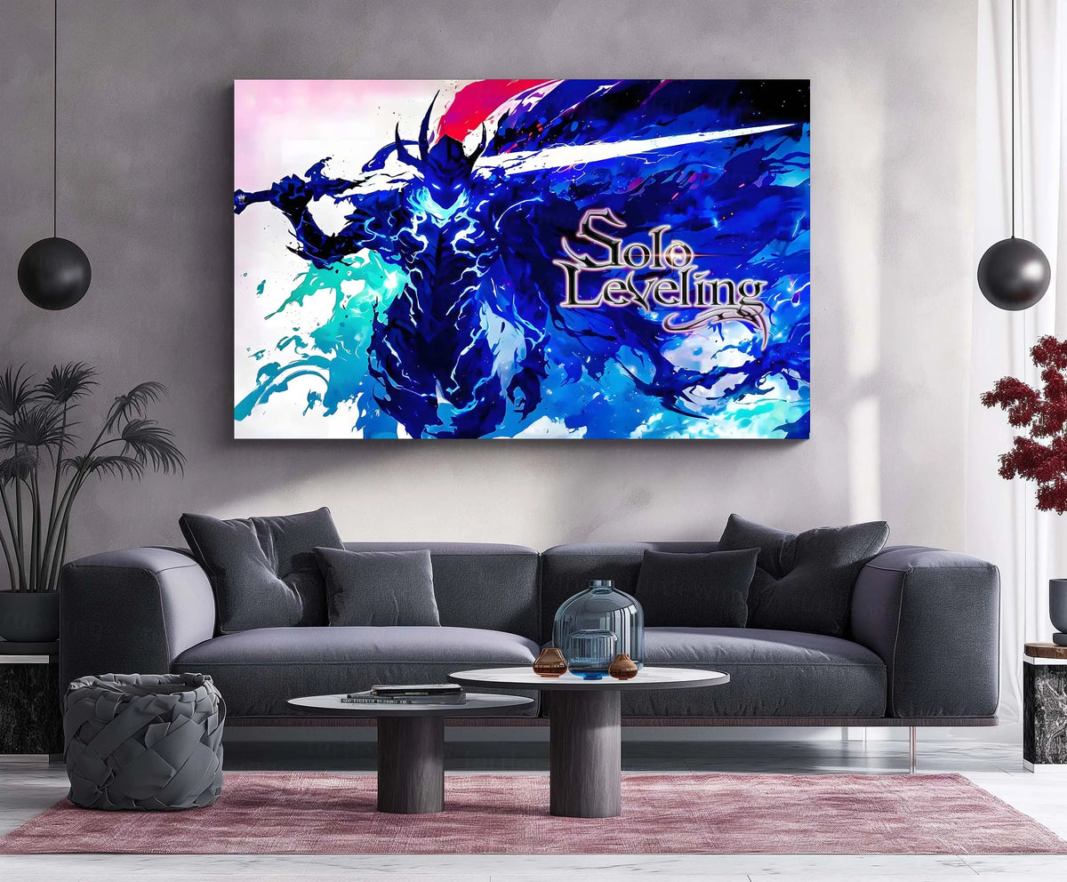 Turlet Leveling Anime Metal Poster | Solo Leveling X – Monarch’s Blade Metal Frame ...