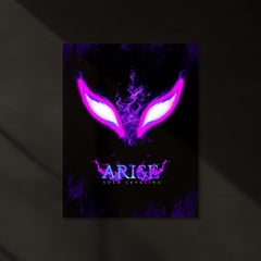Solo Leveling Arise – Neon Eyes Anime Neon LED Metal Poster | Shadow Monarch Wall Frame