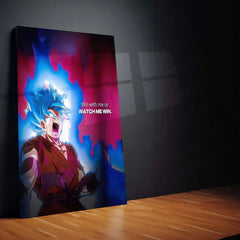 Quote Metal Poster | Son Goku – “Win With Me or Watch Me Win” Quote Metal Frame Wall Art - TURTLEWINGS 
