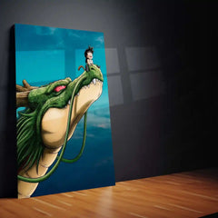 Anime Metal Poster | Shenron Dragon Metal Poster | Kid Goku Anime Wall Art | Dragon Ball Z Shenron Frame | Anime Room Decor - TURTLEWINGS 