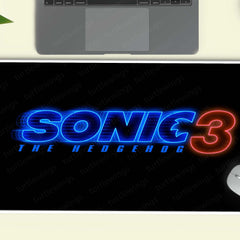 Sonic the Hedgehog 3 Logo Deskmat – Neon Gaming Edition