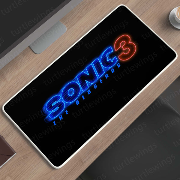 Sonic the Hedgehog 3 Logo Deskmat – Neon Gaming Edition