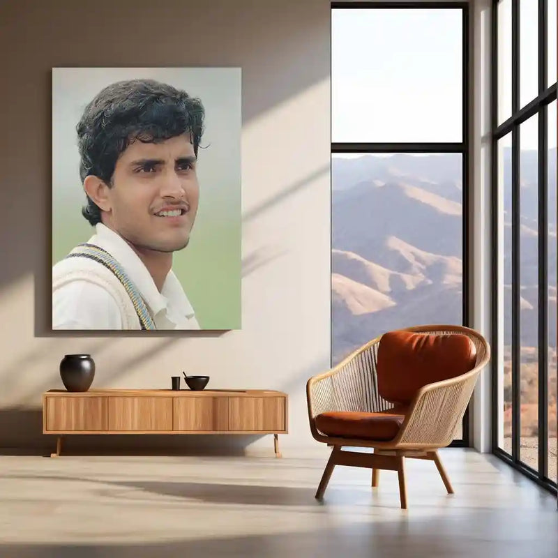 Cricket Metal Poster | Sourav Ganguly Metal Poster | Prince of Kolkata Cricket Legend Wall Art | Iconic Indian Captain Frame - TURTLEWINGS 