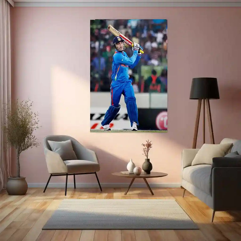 Cricket Metal Poster | Sourav Ganguly Metal Poster | Prince of Kolkata Cricket Legend Wall Art | Iconic Indian Captain Frame 01 - TURTLEWINGS 