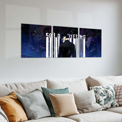 Anime Metal Poster Set of 3 | Sung Jin-Woo Shadow Monarch Solo Leveling Triptych Wall Art – product image 2