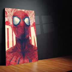 Superhero Metal Poster Set of 3 | Spider-Man | Red Comic Style Triptych Wall Art – product image 4