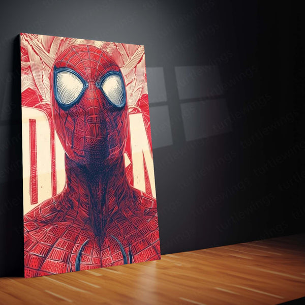 Superhero Metal Poster Set of 3 | Spider-Man | Red Comic Style Triptych Wall Art – product image 4