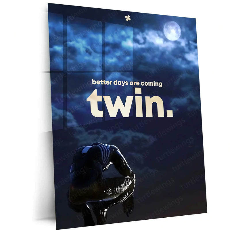 Quote Metal Poster | Spider-Man – Better Days Are Coming | Hope, Resilience & Quiet Strength Metal Frame - TURTLEWINGS 