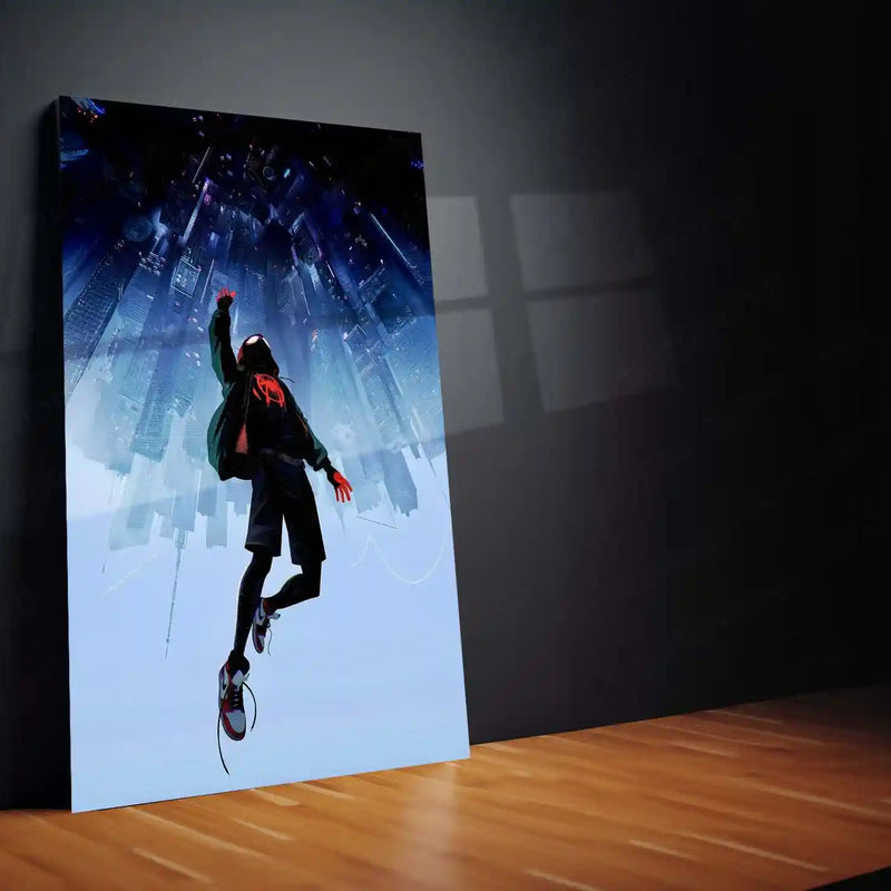 Spiderverse Metal Frame | Miles Morales Wall Art | Premium HD Metal Poster