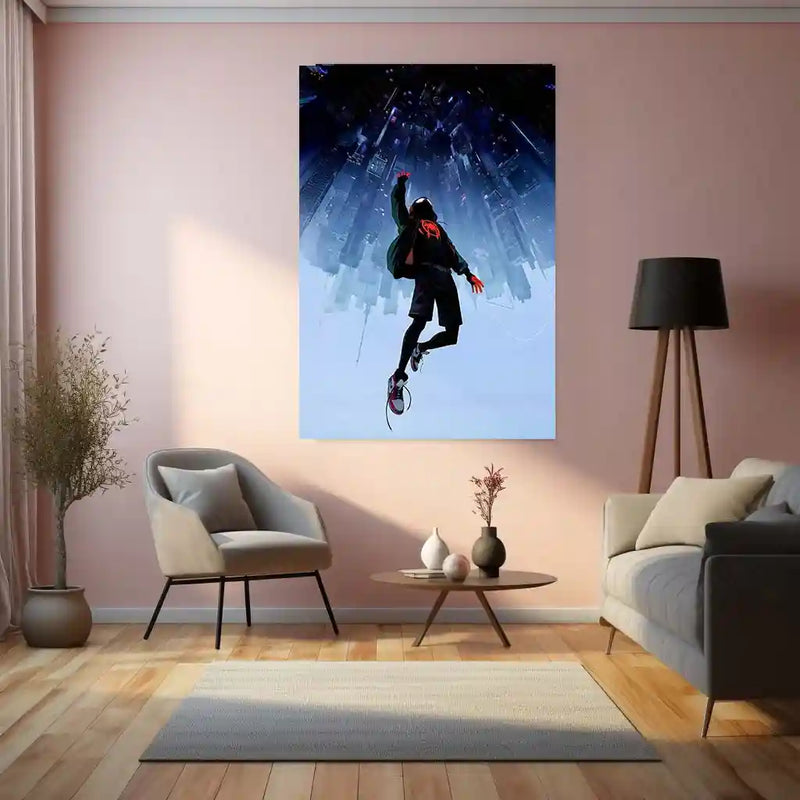 Spiderverse Metal Frame | Miles Morales Wall Art | Premium HD Metal Poster