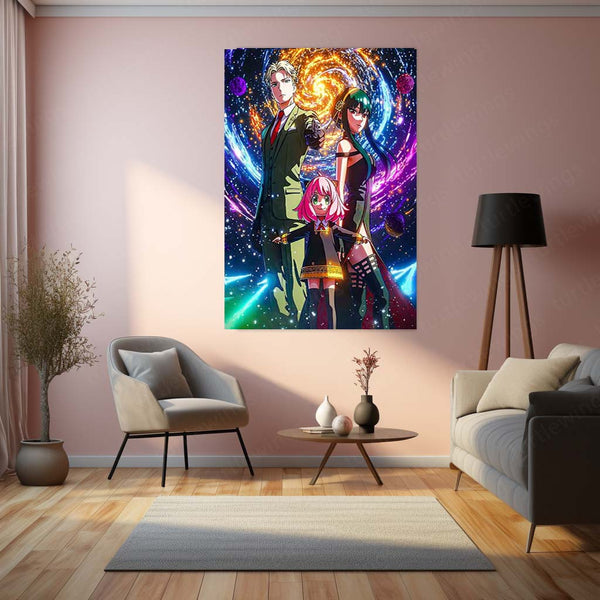 Anime Metal Poster | SPY×FAMILY – Cosmic Mission Metal Poster | Forger Family Anime Wall Frame