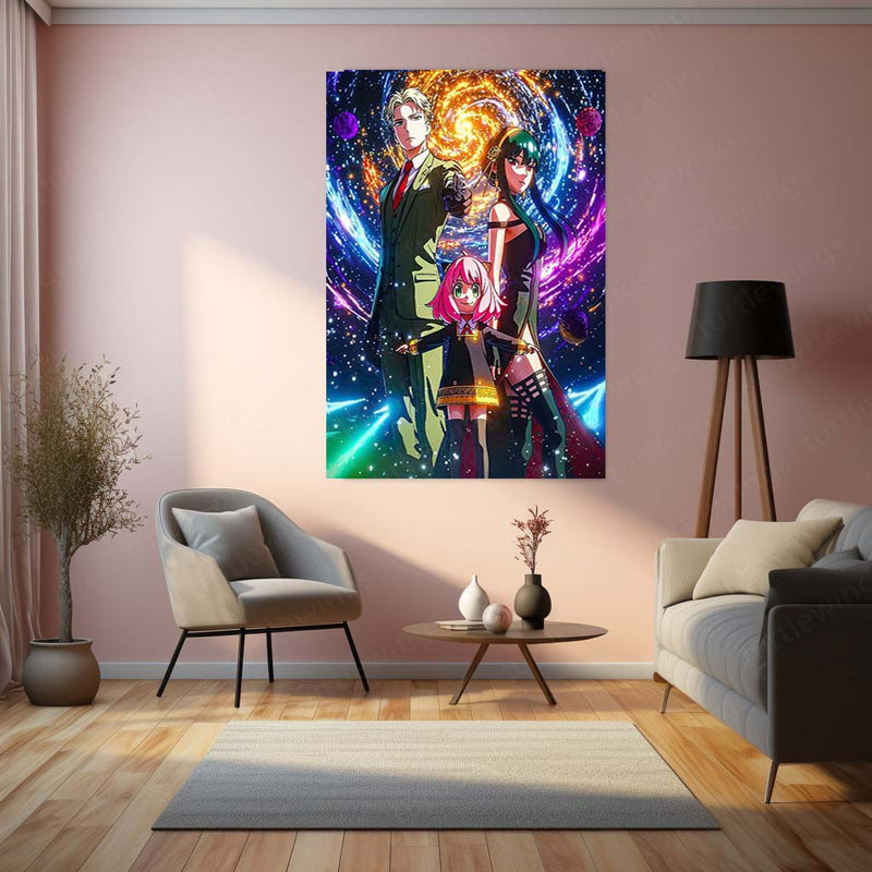 Anime Metal Poster | SPY×FAMILY – Cosmic Mission Metal Poster | Forger Family Anime Wall Frame