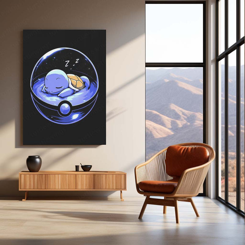 Squirtle – Pokémon Metal Frame | Water-Type Starter Wall Art - TURTLEWINGS 
