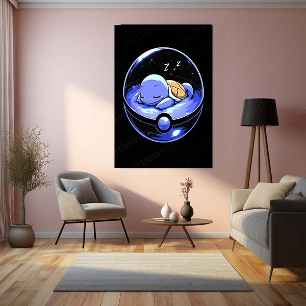 Squirtle – Pokémon Metal Frame | Water-Type Starter Wall Art - TURTLEWINGS 