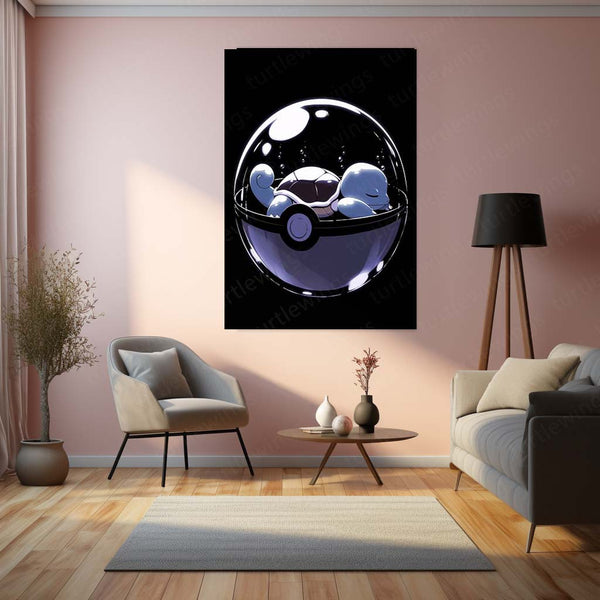 Squirtle – Pokémon Metal Frame | Water-Type Starter Wall Art 01 - TURTLEWINGS 