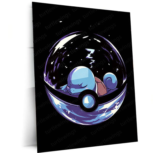 Squirtle – Pokémon Metal Frame | Water-Type Starter Wall Art 02 - TURTLEWINGS 