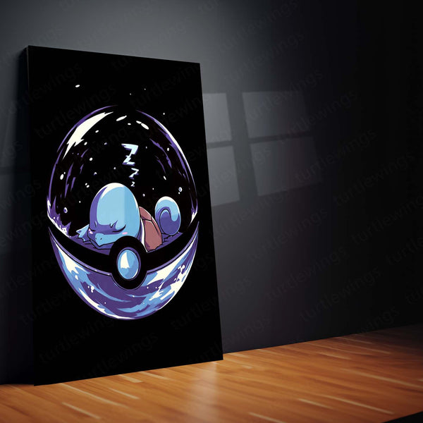 Squirtle – Pokémon Metal Frame | Water-Type Starter Wall Art 02 - TURTLEWINGS 