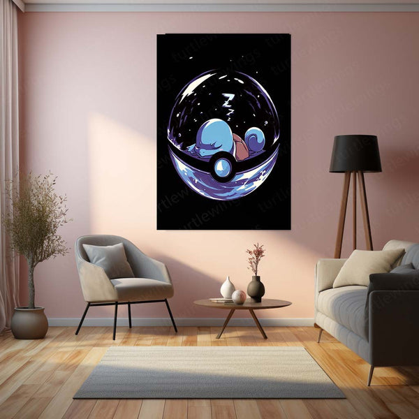 Squirtle – Pokémon Metal Frame | Water-Type Starter Wall Art 02 - TURTLEWINGS 