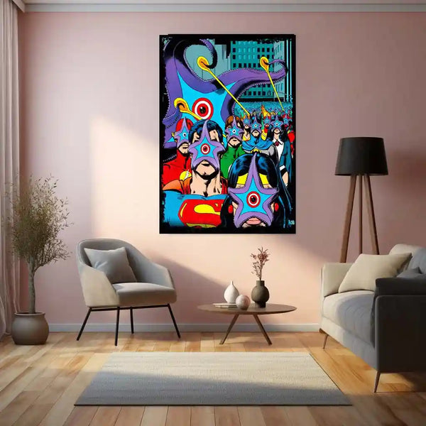 Starro vs Justice League – Cosmic Conqueror Metal Poster | DC Comics Villain Wall Frame