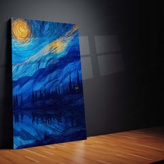 Aesthetic Metal Poster Set of 3 | Starry Night | Castle & Moonlit Lake Triptych Wall Art – product image 5