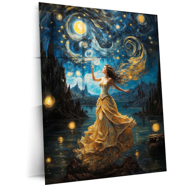 Starry Night Art – Aesthetic Metal Frame Wall Décor | Inspired by Van Gogh - TURTLEWINGS 