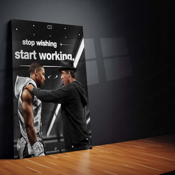 Start Working – Motivational Minimalist Metal Frame | Productivity Quote Wall Art