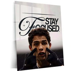 Quote Metal Poster | Cristiano Ronaldo – Stay Focused Metal Frame | Elite Discipline Football Wall Art | Motivational Quote Metal Poster