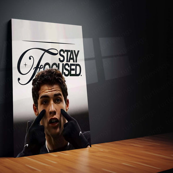 Quote Metal Poster | Cristiano Ronaldo – Stay Focused Metal Frame | Elite Discipline Football Wall Art | Motivational Quote Metal Poster