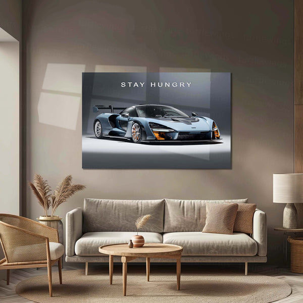 Stay Hungry – McLaren Senna Metal Poster | Hypercar Mindset Wall Art