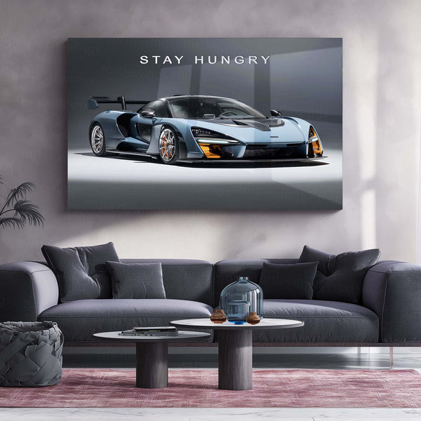 Stay Hungry – McLaren Senna Metal Poster | Hypercar Mindset Wall Art