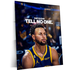 Quote Metal Poster | Stephen Curry – Eat Clean. Tell No One. | Elite Discipline Metal Poster