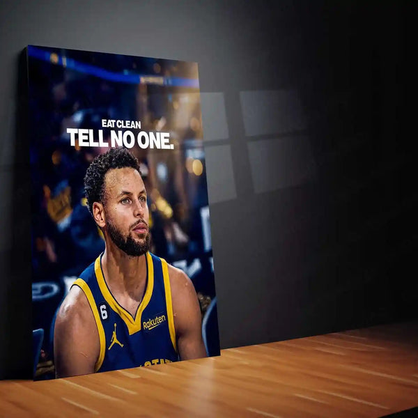 Quote Metal Poster | Stephen Curry – Eat Clean. Tell No One. | Elite Discipline Metal Poster - TURTLEWINGS 