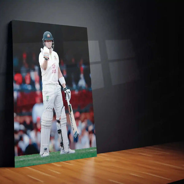 Cricket Metal Poster | Steve Smith Metal Poster | Great Batsman Wall Art | Australian Cricket Legend Frame - TURTLEWINGS 